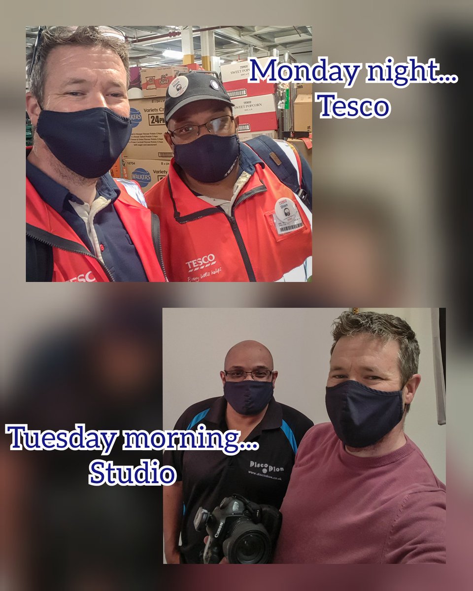 Monday night at our Covid job, Tuesday morning at our day jobs.

📸 🎧 <a href="/djdiscodion/">Disco Dion</a>

#TemporaryTescoDrivers #Photographer #DJ #DiscoDion #Salisbury #Wiltshire #Headshots