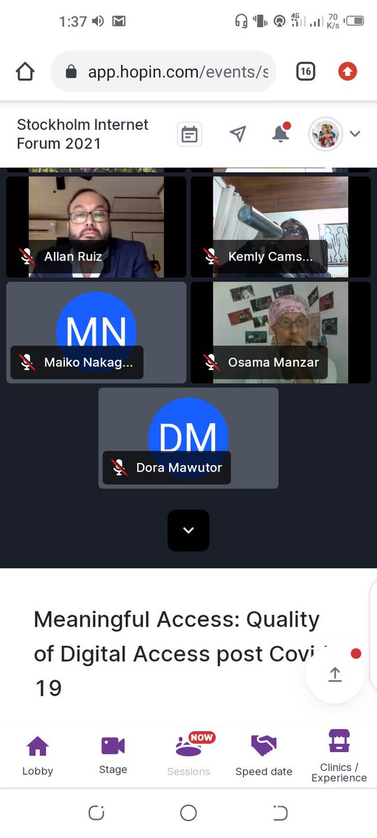 Great discussion about meaningful access at #SIF21! Challenges vividly illustrated as we unfortunately couldn´t hear contributions from a panelist due to poor connectivity. 

During this session about meaningful access, everybody participating didn´t have meaningful access.