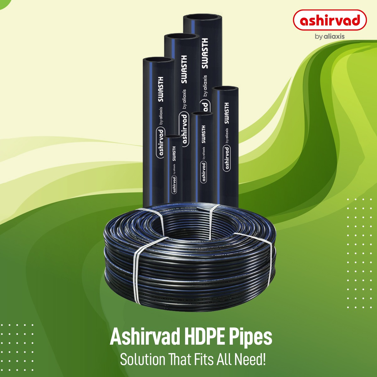 Ashirvadpipe's tweet photo. Ashirvad's HDPE pipes are the best option for overground and underground installations,

These pipes are available in various sizes and length that also comes with the attributes like: 

Light in weight, 
Durable 
Highly flexible 

Get it installed now!

#ashirvadpipes #hdpepipes https://t.co/GwviHX4HHZ