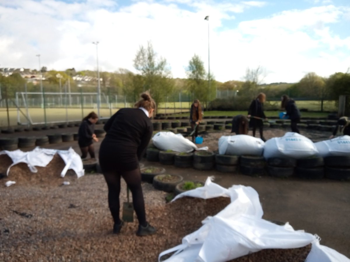Year 8 hard at work outside learning this morning, working on Earth and Mars in the Eco Garden. Great progress but still lots to do! #STEM  #DT #curriculum #keystage3 #ks3  #curriculumforwales  @WG_Education  @LGS_DT @EAS_digital @EAS_STEM @EAS_skills @sewalesEAS @CaerphillyCBC