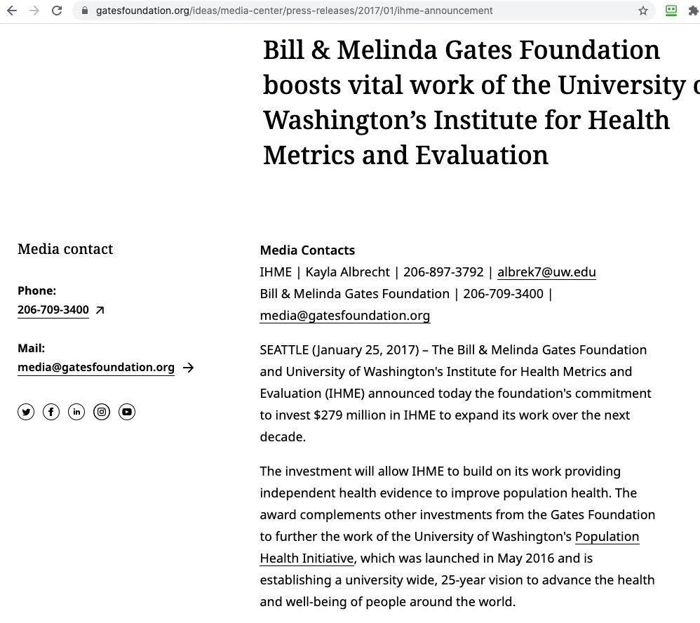 19. They received a 10yr, $279-million investment from Bill Melinda Gates Foundation. Gates practically owns them. The same Gates who has huge shares in the Pharma companies.Other “philanthropic” organisations such as George Soros Open Society are worth keeping an eye on too
