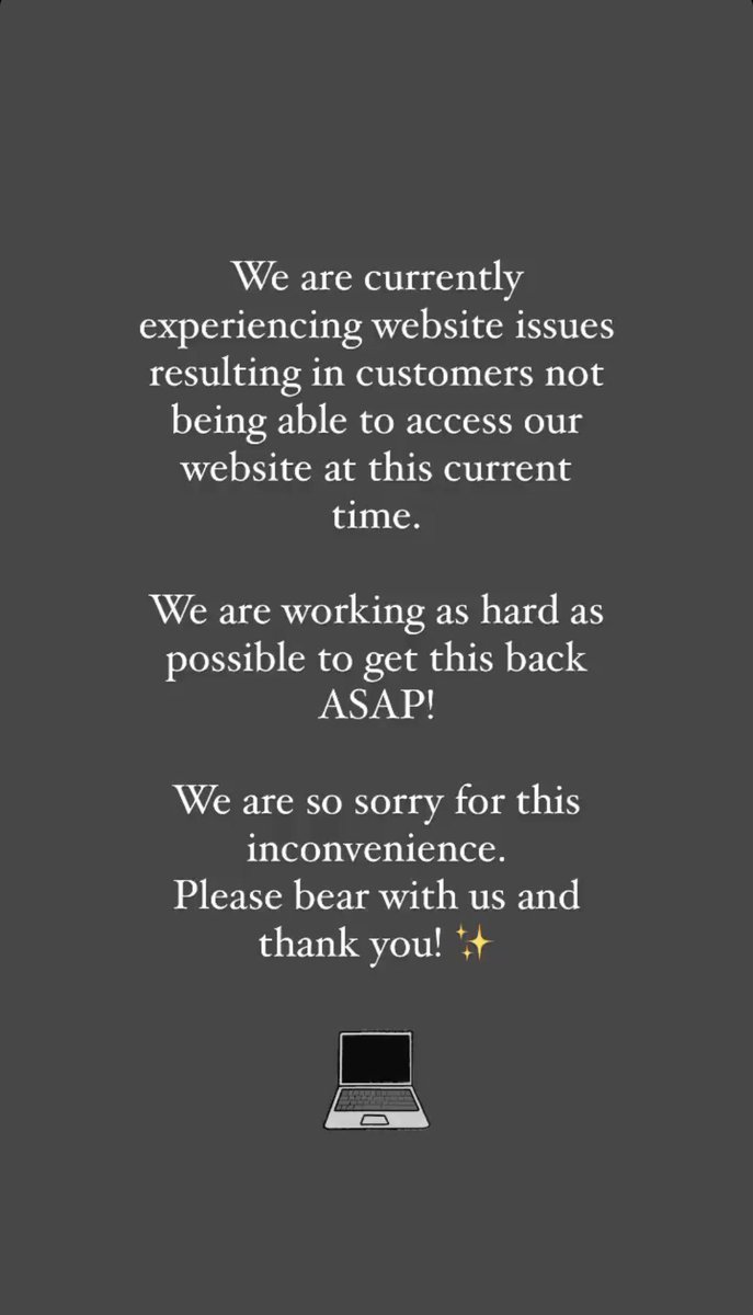 We are unfortunately currently experiencing issues on our website meaning it is not able to be accessed by customers at this current time. We are looking into this and hope to have it fixed ASAP! Thank you for being patient ✨✨