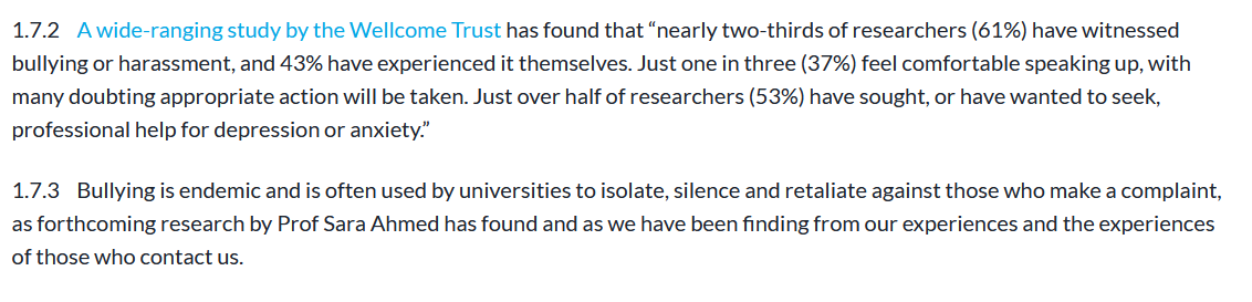 BULLYINGHundreds of academics have been accused of bullying students & colleagues:aggressive behaviourextreme pressure to deliver resultscareer sabotageHR managers appearing more concerned about avoiding negative publicity than protecting staff12/