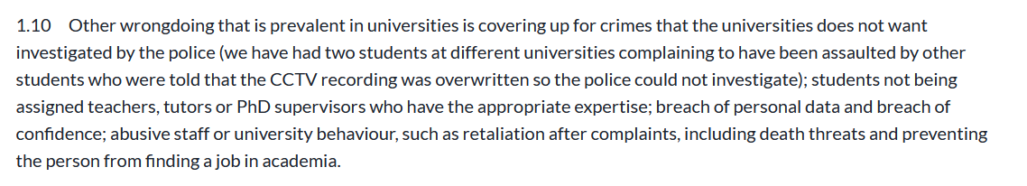 Other wrongdoing that is prevalent in universities 15/