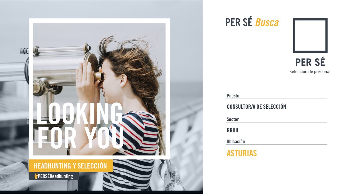 #PERSÉHeadhunting

¡En PER SÉ buscamos incorporar a nuestro equipo un/a Consultor/a de Selección!

Si eres una persona innovadora, proactiva y con pasión por las personas. ¡Te esperamos!

👉bit.ly/3tGQdke

#PERSÉ #RRHH #Selección #Consultoría #Talento