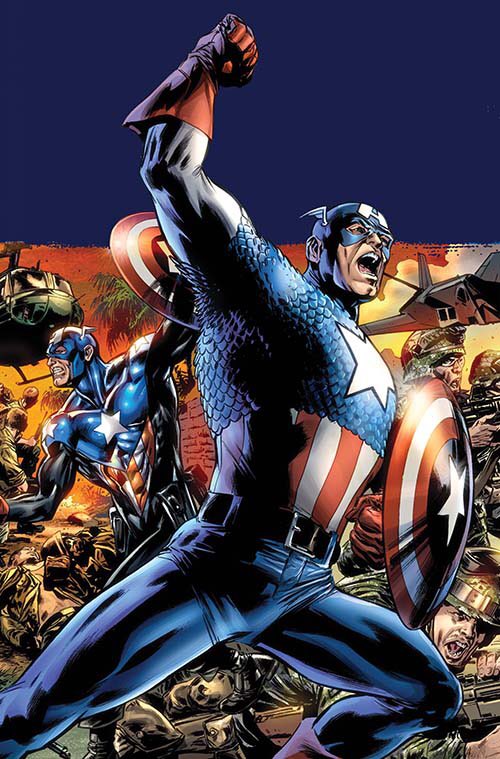 Commander Steel (DC comics 1978); Captain America (Marvel 1941). DC s’inspire de Marvel. A noter aussi que le créateur de Commander Steel est celui qui a également donné naissance à Captain America : Gerry Conway
