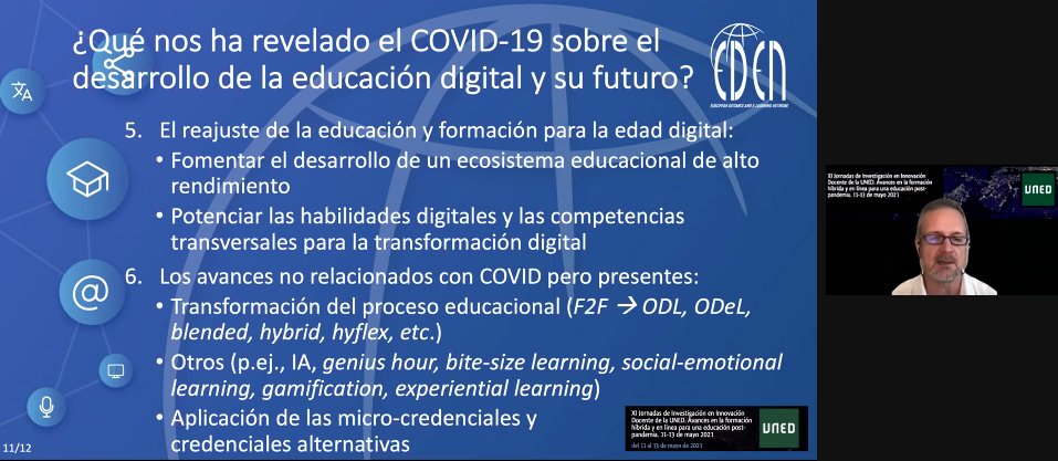 #XIJIIDUNED <a href="/TimothyMRead/">Timothy Read</a> @EDEN25_Official los puntos 5 y 6 referidos a lo que la pandemia nos ha revelado para la educación digital