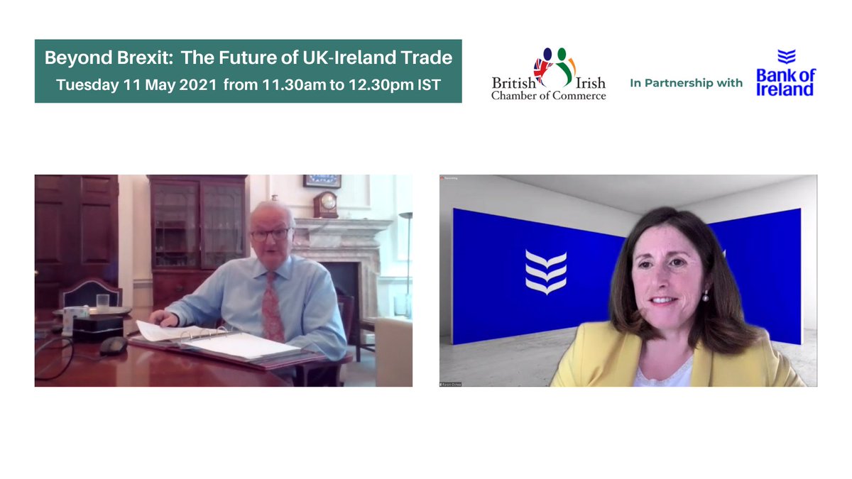 BrIreCham's tweet image. Thank you to everyone who joined us today for the first event in the Beyond Brexit: The Future of UK-Ireland Trade series, in partnership with @bankofireland. 

A special thank you to Lord Theodore Agnew and to our moderator Roisin O'Shea of Bank of Ireland.

#BeyondBrexit