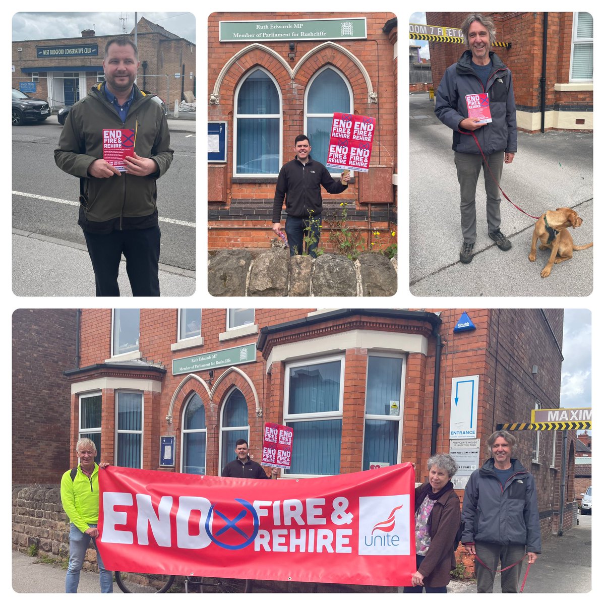 Whilst the queen speech was taking place today Unite members in #Rushcliffe were calling on @RuthEdwardsMP to put an end to #fireandrehire This abuse of workers’ rights and cannot be allowed to continue #EndFireAndRehire @UniteEastMids @unitetheunion @LewisMcAulay