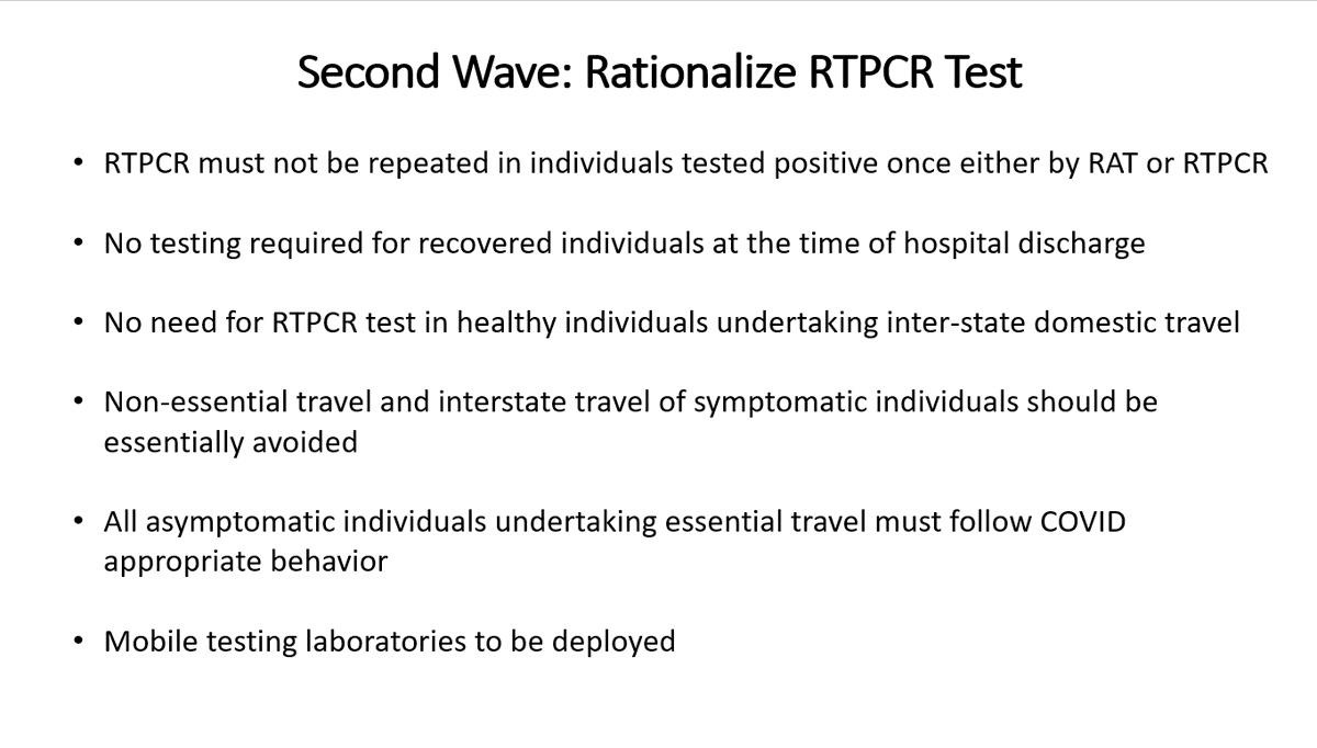 . @ICMRDELHI has rationalised RTPCR testsRTPCR must not be repeated in individuals tested +ve onceNo testing required for recovered individuals at the time of hospital discharge - DG, ICMR