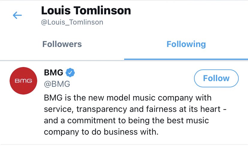 📲| Louis just followed @BMG on Twitter!