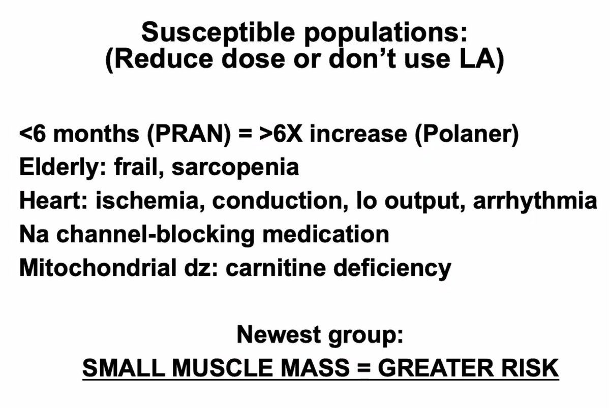 Jarna Shah, MD (@jarnashahmd) on Twitter photo Lucky to have <a href="/lipidguy/">Dr. Guy Weinberg</a> leading @UAMS_Anes #GrandRounds on local anesthetic toxicity (LAST)!
➡️lower muscle mass->higher risk for #LAST
➡️more non-#anesthesia folks using local anesthetics
➡️ shift to local anesthetic use OUTSIDE of OR and hospital Lucky to have <a href="/lipidguy/">Dr. Guy Weinberg</a> leading @UAMS_Anes #GrandRounds on local anesthetic toxicity (LAST)!
➡️lower muscle mass->higher risk for #LAST
➡️more non-#anesthesia folks using local anesthetics
➡️ shift to local anesthetic use OUTSIDE of OR and hospital