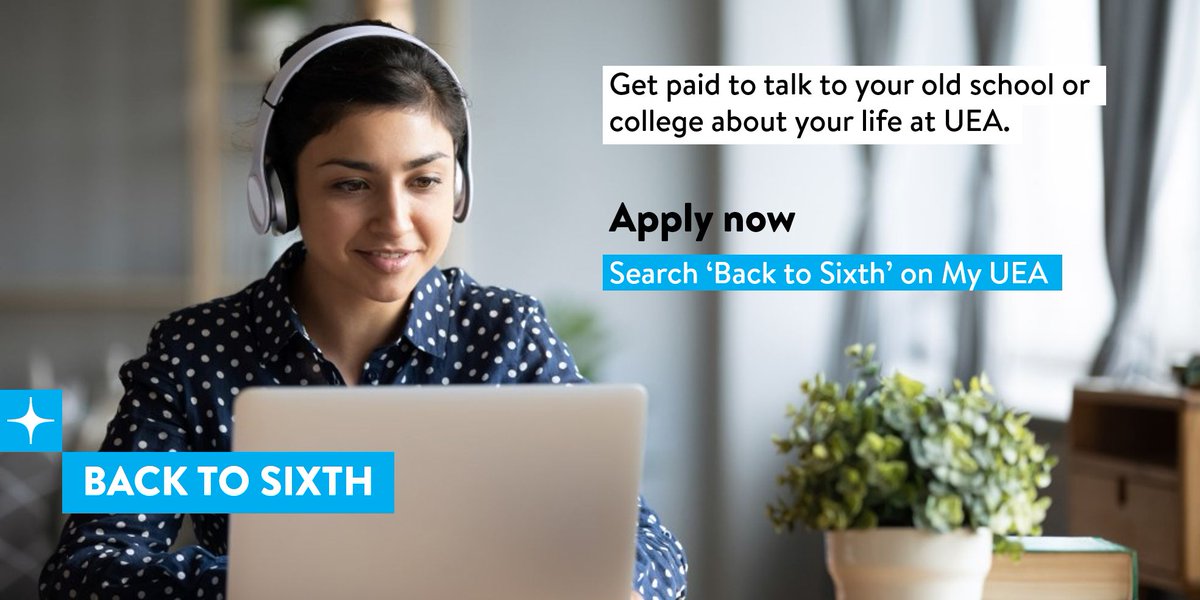 Here’s a great opportunity: you can get paid over £40 to talk to prospective university students at your old school or college about your experiences of university life.

Search “Back to Sixth” on my UEA for more info on how to get involved!