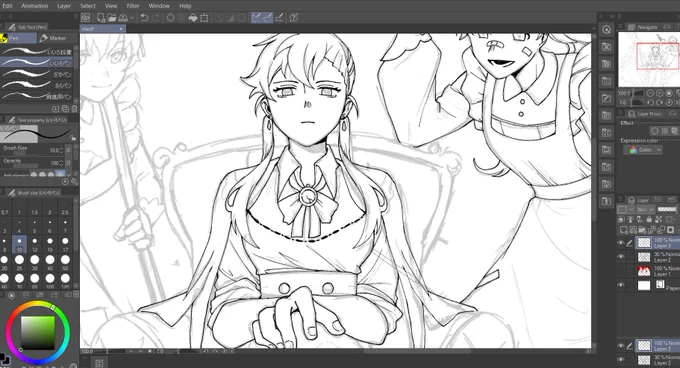 (wip) i think i wont make it for maid day,,,,, it was supposed to be a doodle,,,, 