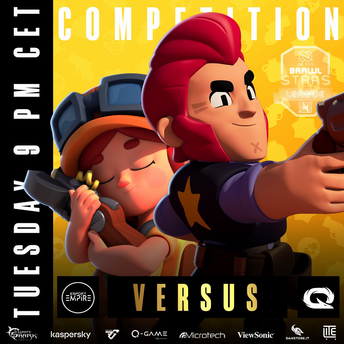 🇮🇹 Nuova serata di BS e nuovo torneo. Primo match alle 21 del <a href="/notiltgg/">No Tilt</a> contro il team @qlash_brawlstars . In diretta dalle 21.
🇬🇧 First match of <a href="/NoTiltGG/">No Tilt</a> for our #BrawlStars Team against a very strong team <a href="/TeamQLASH/">not QLASH</a>

- Today 9 pm CET⏰
- twitch.tv/notiltgg