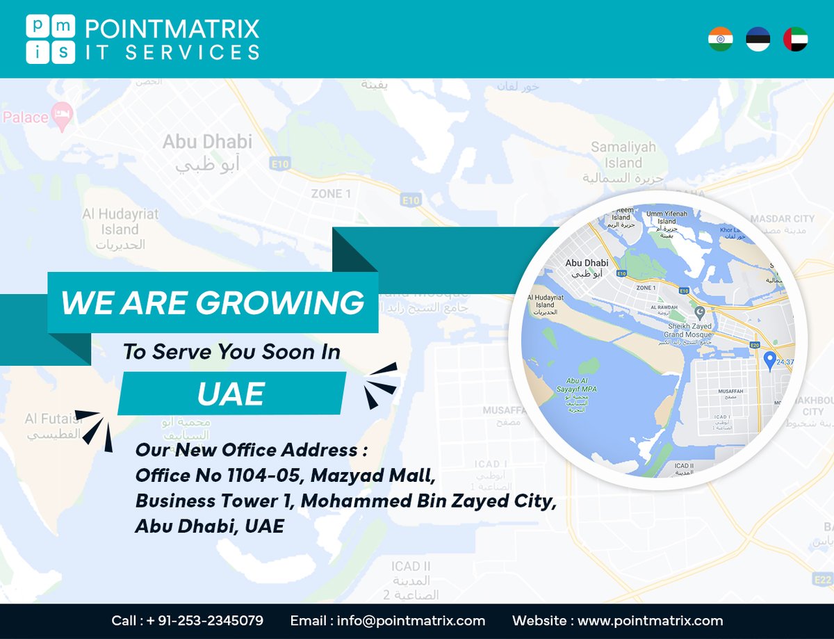 pointmatrix's tweet photo. We're excited to announce the latest phase of our #globalexpansion with the launch of a #newoffice in Abu Dhabi, UAE.
Please get in touch for any queries, we will be happy to assist. https://t.co/hItkWUujAf