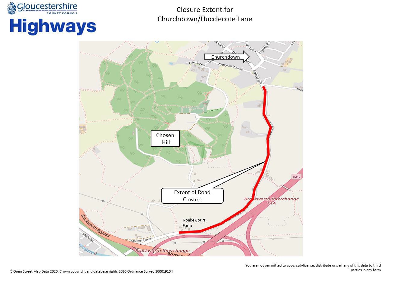 HucclecotePC on Twitter "Churchdown Lane is due to be closed on 28th