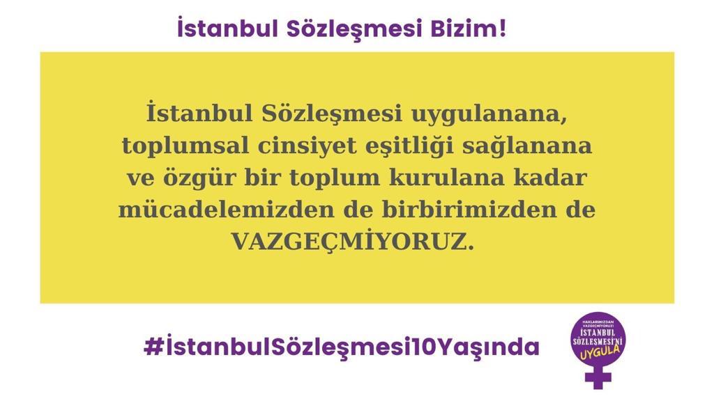 urfakadinlar's tweet photo. #İstanbulSözleşmesi10Yaşında 
#İstanbulSozlesmesi10Yasinda
#istanbulsozlesmesiyasatir 
Vazgeçmiyoruz! https://t.co/8VXVFjlmgs