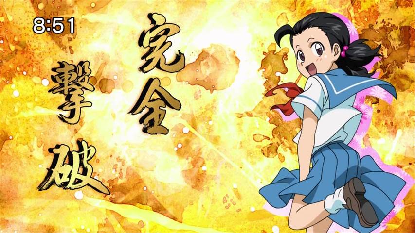 2.滝川るる(デュエルマスターズVSシリーズ)
光るオデコは太陽の輝き、通称「デコちゃん」
病弱だが人間離れした怪力と戦闘力を持つ、たまに口が滅茶苦茶汚くなる。
クマさんパンツと貧乳は公式設定。
主人公が変わってからは母親になるが個人的に人妻は範囲外、かわいいけど 