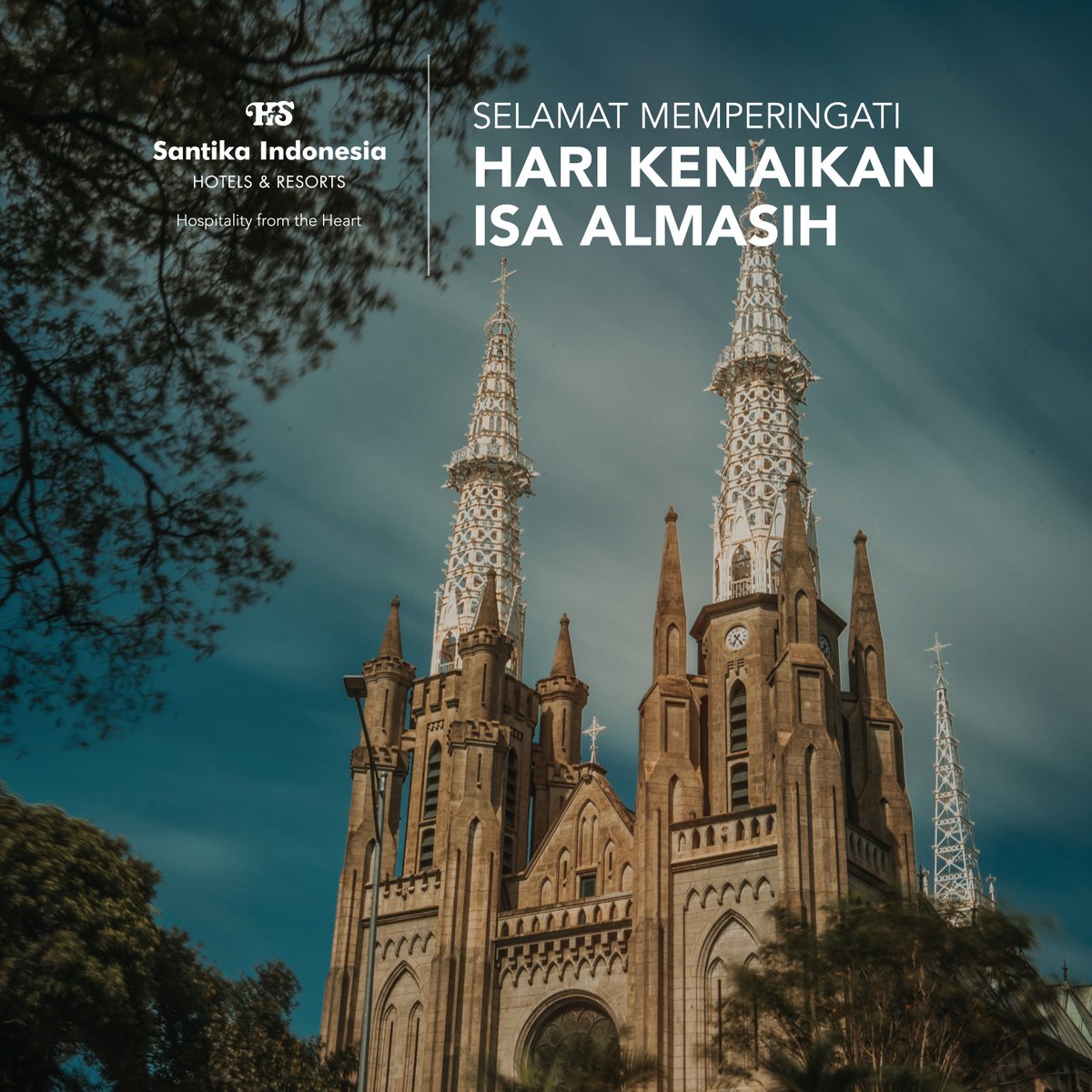 santikahotels's tweet photo. Selamat memperingati Hari Kenaikan Isa Almasih, semoga kasih-Nya selalu mendampingi dan menyertai kita semua.

#SantikaIndonesia #AmarisHotel #TheSamaya #TheKayana #TheAnvaya #KampiHotels #SantikaHotels #DiIndonesiaAja https://t.co/guPOY4mUJ4