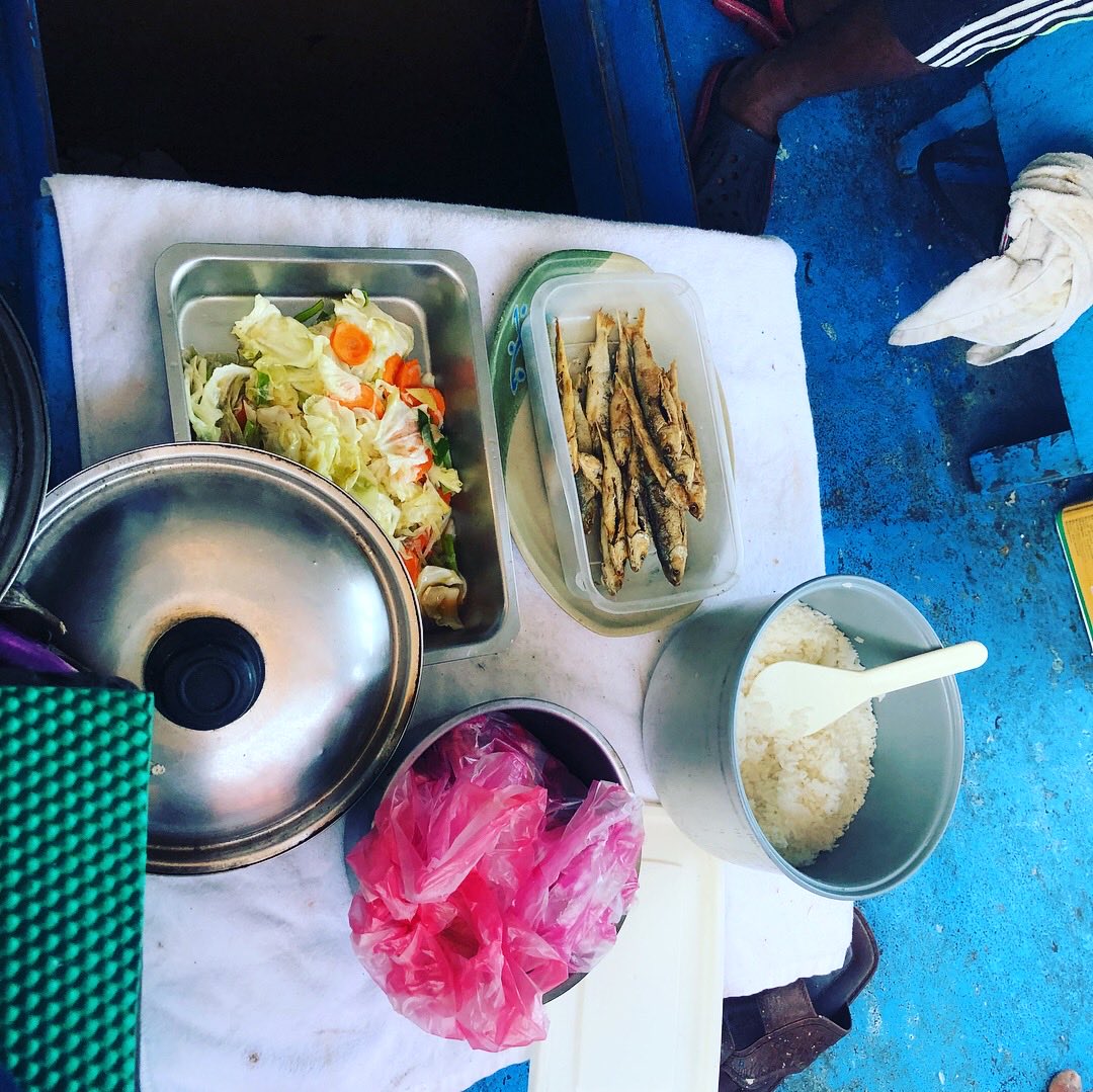 A lovely little morning snack off the coast of Taiwan in 2018. It was just what we needed but I will admit I did not really enjoy eating the fish heads.