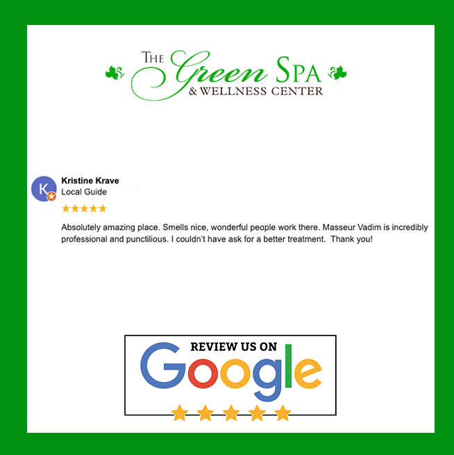greenspany's tweet photo. We 💚 Reviews! At the Green Spa we strive to make your experience ⭐️ ⭐️ ⭐️ ⭐️ ⭐️ 5 Star! https://t.co/PQVw3f4S9O