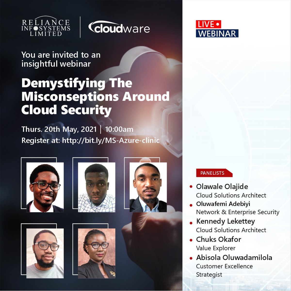 Register to attend, as this webinar promises to be an interactive exploration workshop focusing on the important topic of clarifying Azure as a whole with our in-house experts and Microsoft experts

Reserve your seat here: bit.ly/MS-Azure-Clinic"
#azure #cloudsecurity #microsoft