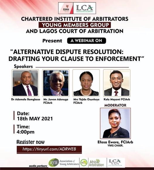 Please the flier for further details. 
You can register here: 
https:tinyurl.com/ADRWEB

Thank You.
