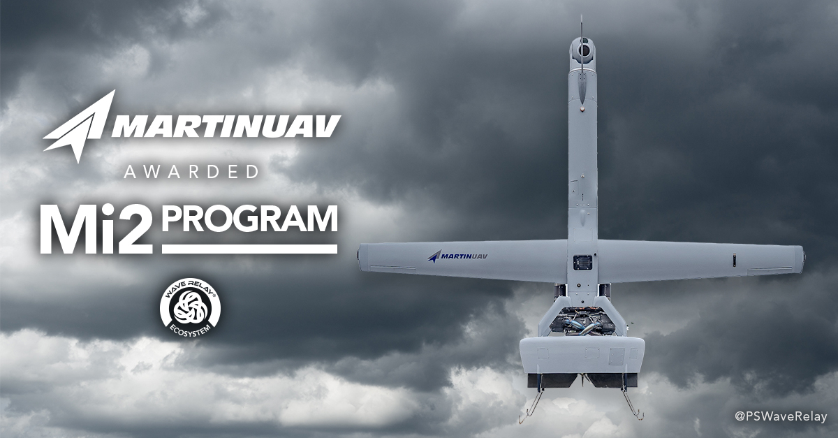 .<a href="/1stVBAT/">MartinUAV</a> V-BAT VTOL UAS selected for U.S. Navy’s Mi2 Program, w/ #MPU5 &amp; Embedded Module to provide payload data-link &amp; command &amp; control for the ISR platform. Every #WaveRelay networked platform is a step towards the networked battlefield. bit.ly/3bk5Fwh