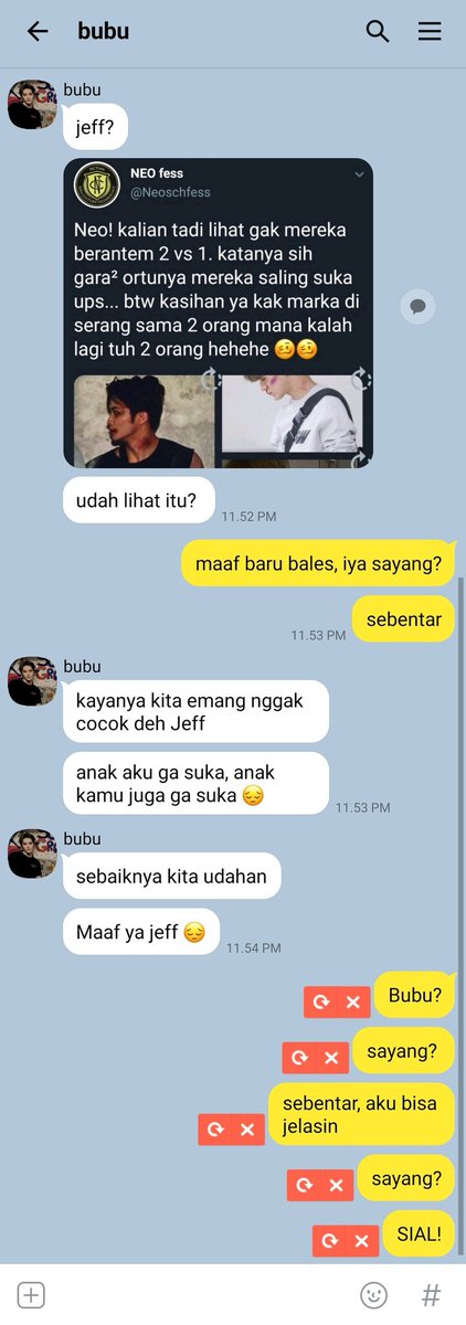 Codybluess's tweet photo. — Rumah

Jeff dan Tian, 2 orang patah hati disatukan oleh rasa. Namun bagaimana jika anak² mereka menolak kehadiran satu sama lain?

~ Jaeyong family au
Ft. Markhyuk, nomin, sùngchàn

 https://t.co/cZCzDLdWCE