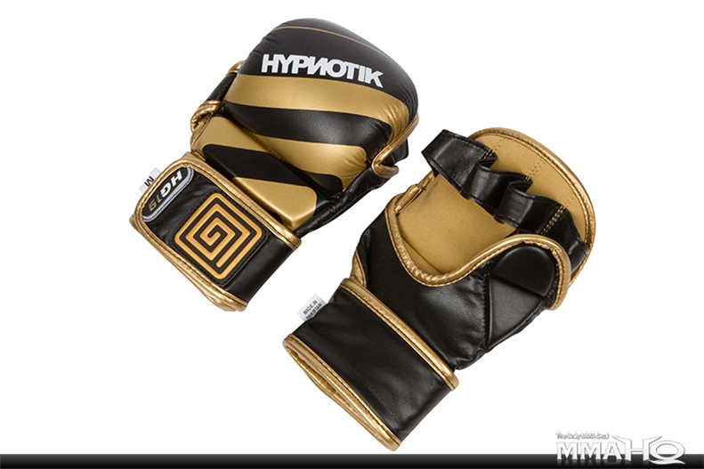 Now on sale for just $19 per pair:  
Hypnotik Adrenaline HG19 Hybrid Gloves - Gold.  
24 HRS ONLY at this price. ​ ​
​
​​>>> MMAHQ.com <<<