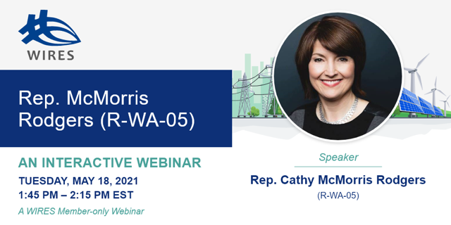 wiresgroup's tweet photo. Looking forward to hosting Representative Cathy McMorris Rodgers as our May speaker in our ongoing Member Webinar Speaker Series on May 18th.
#gridforthefuture #transmission #infrastructure #grid https://t.co/MIVLx0ccd2