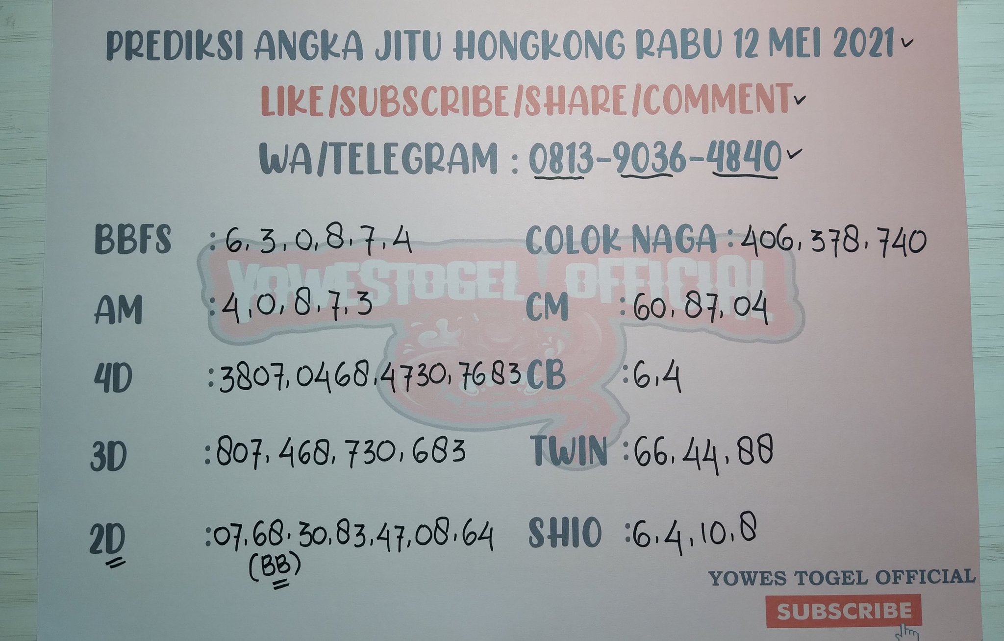 Yowestogel_Official A Twitter: "Bocoran Angka Togel Top Markotop,Rabu12 Mei  2021...!!! Gaspool Gajian Massal Nya 💰🤩🎉 #Togelterpercaya #Togelharian  #Bocoranprediksitogel #Togel2D #Togelterlengkap #Togeljackpot1  #Prediksihkakurat #Hk #Togelhksgp ...