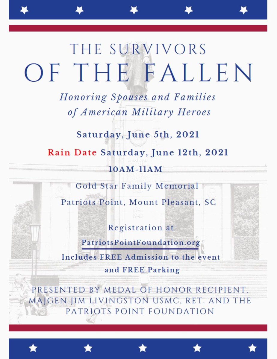 On June 5th, @PatirotsPntFdn and Recipient Jim Livingston will be hosting an event to honor the spouses and families of fallen American #military heroes. 

We invite you to learn more here: buff.ly/3uCctx4