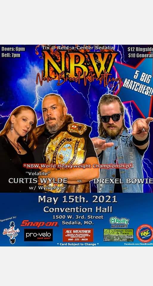 Big weekend coming up. Wrestle in St. Bethany this Friday, then for the New Breed Title the night after in Sedalia. Contact me for tickets and come see me take my first championship. Things are about to get heavy.