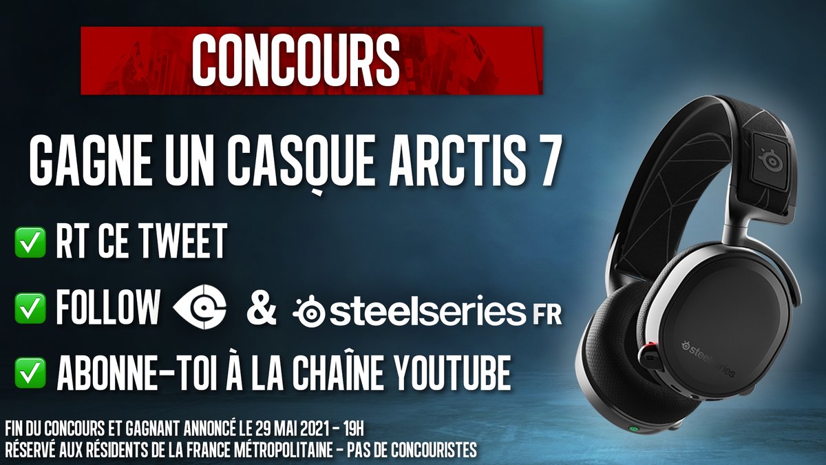 CoDQG_'s tweet photo. 🎁 CONCOURS 🍀

Pour fêter les 900 000 abonnés, on vous fait gagner un casque Arctis 7 !

🔁 RT ce Tweet
✅ Follow @CoDQG_ &amp; @SteelSeriesFR 
📍 Abonne-toi à la chaîne: https://t.co/jOcEmpacE2 https://t.co/dKmlTI7nZ2