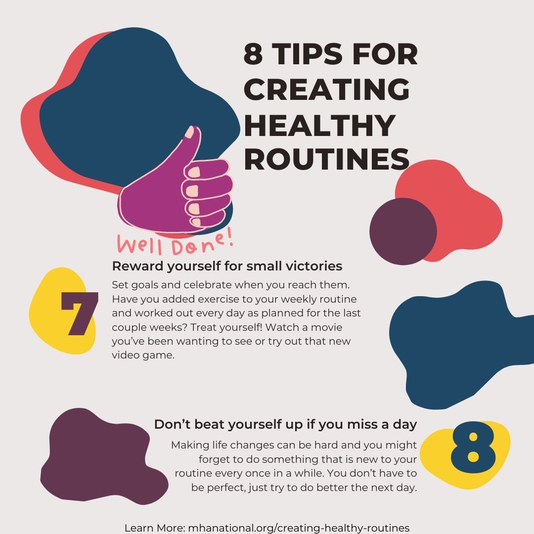 GivingSpacePod's tweet image. Routines help us organize our days and becomes a pattern that makes it easier to get things done and take care of ourselves without having to think hard about them. #MentalHealthMonth #MentalHealth #Wellness #habits #routines #health #care