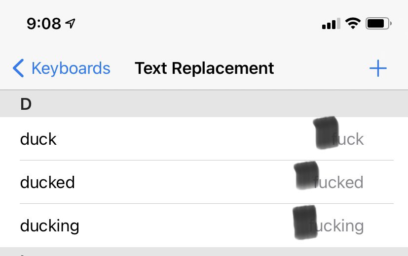 cincinnatalies's tweet photo. @LiveKellyRyan @KellyRipa Text replacement will change your life!  Follow these steps...you won’t regret it 😜 settings-> general -> keyboard -> text replacement ...add the words below.  It will never correct your expletive again! https://t.co/UCZVl0Mclz