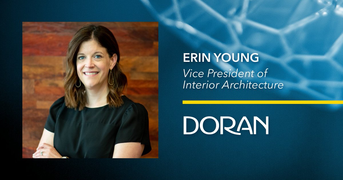 DoranCompanies's tweet photo. Well-deserved kudos to Erin Young on her recent promotion to Vice President of Interior Architecture! Erin has been instrumental in the success of several of our projects over the years, and we’re proud to have her on the team. Congrats on your new role, Erin! #teamdoran https://t.co/XcLoe8qleG