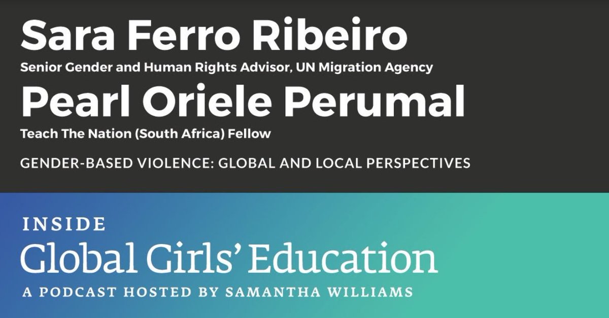 TeachForAll's tweet photo. Episode 5️⃣ of our #InsideGlobalGirlsEd podcast is now out! Tune in to listen to Sara Ferro Ribeiro and Pearl Oriele Prumal from @TTN_SouthAfrica on #genderbasedviolence
🔊Spotify: https://t.co/Lygzg6iYxc
🔊Apple Podcast: https://t.co/uKczxcLnb0 https://t.co/zije65iPkB