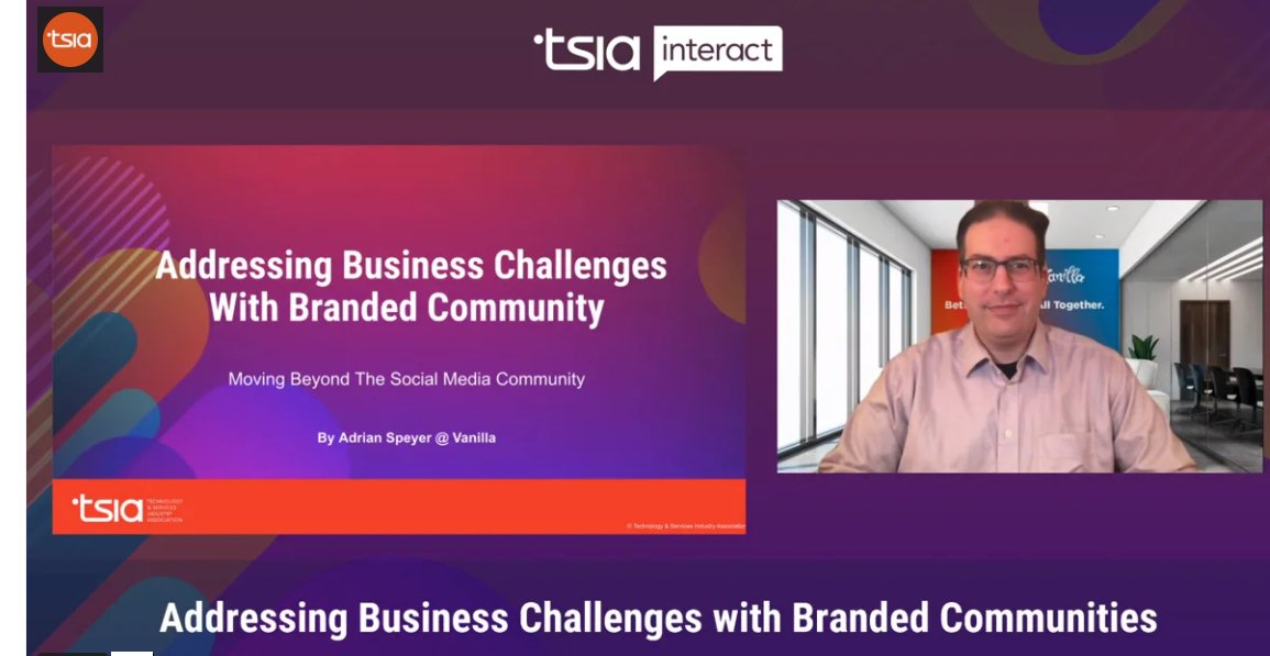 vanilla's tweet photo. @adrianspeyer's #tsiainteract presentation was not to be missed! If you did miss out, check out what he had to say about community as a solution to business challenges right here.

If you want to check in, our booth is still open https://t.co/HzLZiTeplE! 

https://t.co/s5jy8U8iGq https://t.co/znazVbXXzn