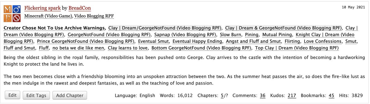 BreadCon69's tweet image. //Future Nsfw 
Tender spark by @BreadCon69 (me)

Setting, Prince George, Knight Dream
Slowburn, currently at 16k words

#DNF #ao3