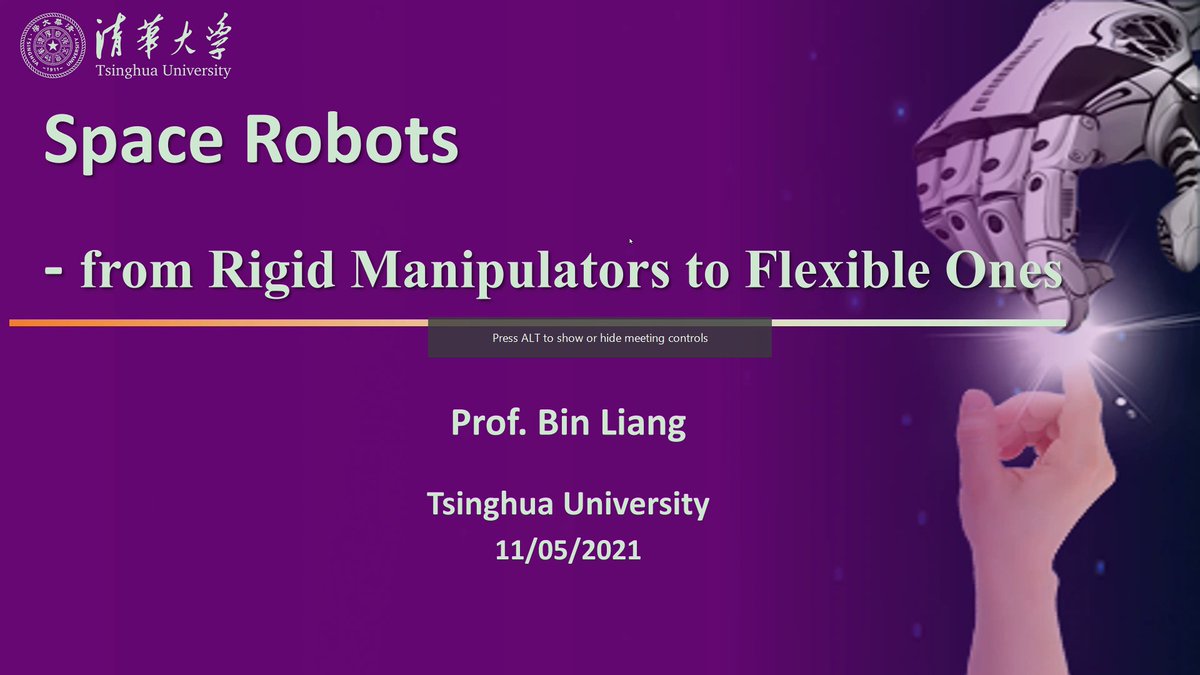 IcpsTc's tweet photo. A plenary talk related to space robots given by Prof. Bin Liang from Tsinghua University is on the way! https://t.co/bItAfw0Jy9