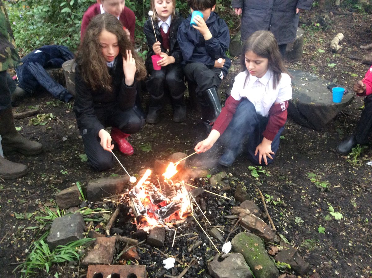 TyntesfieldGP's tweet photo. Fun in the woods with pulleys, flint and steel, a roaring fire and toasting marshmallows! #tpswoodywanderers #tpsoutdoorlearning https://t.co/JRErq0cTmY