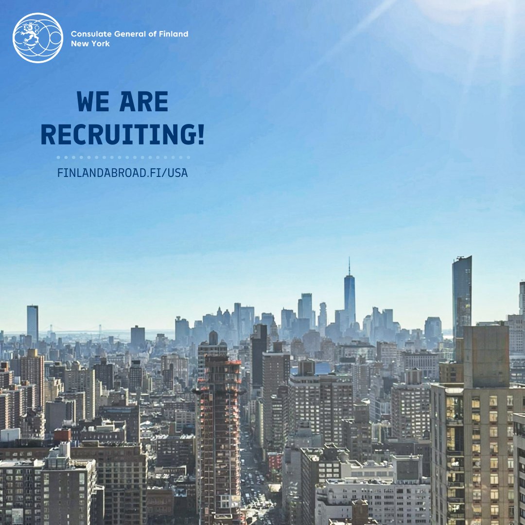 For our Finnish speaking followers: Etsimme kahta korkeakouluharjoittelijaa syksylle! Lue lisää ja lähetä hakemuksesi 26.5. mennessä. 

🔸Viestintä: finlandabroad.fi/web/usa/ajanko…

🔹Kulttuuri- ja luovat alat: finlandabroad.fi/web/usa/ajanko…

#avoinharjoittelupaikka #työharjoittelu #harjoittelu