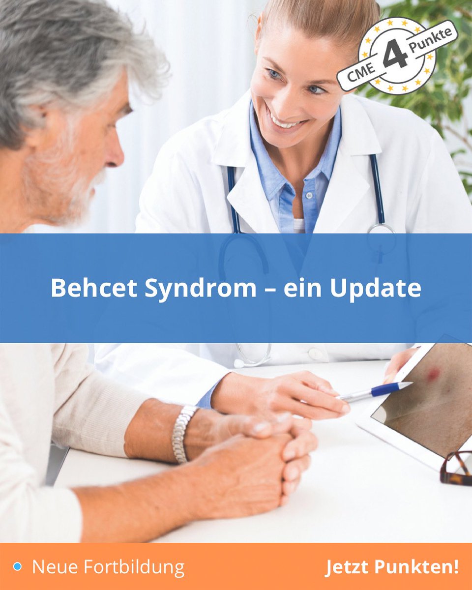 Kostenlos 4 CME-Punkte bei unserer neue Fortbildung zum Thema Behcet Syndrom sammeln. bit.ly/2RHB8ll