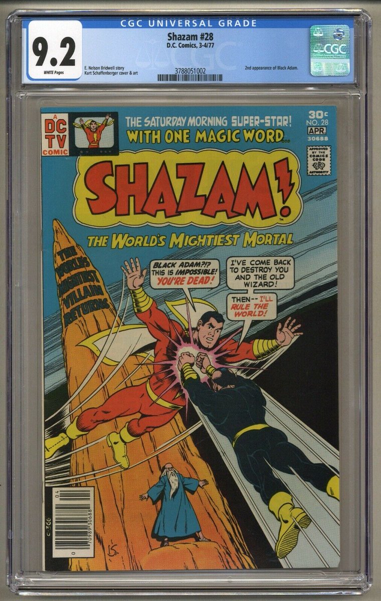 GDComics's tweet photo. Shazam 28 (CGC 9.2)
2nd appearance of Black Adam
Newsstand edition
DC Comics
1977
https://t.co/N1k2ClntIJ
#shazam #blackadam #secondappearance #cgc #dc #dccomics #gdcomics https://t.co/NohdIoJA44
