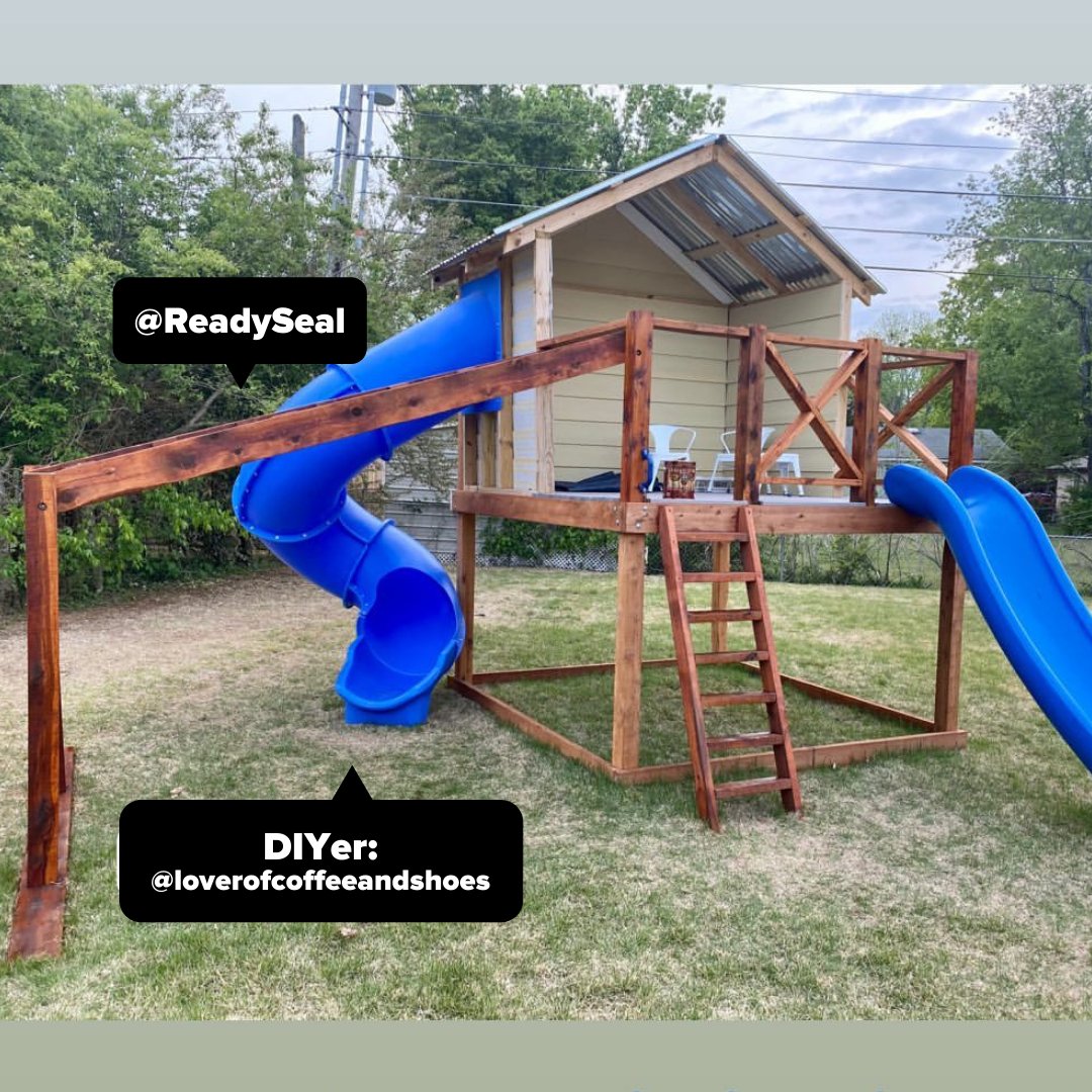 ReadySealinc's tweet image. What a fun playset!
Via IG's loverofcoffeeandshoes
Ft. Ready Seal® Pecan
#pecanstain #playsetideas #backyardprojects #woodstain #stainandsealer #readyseal #exteriorstain