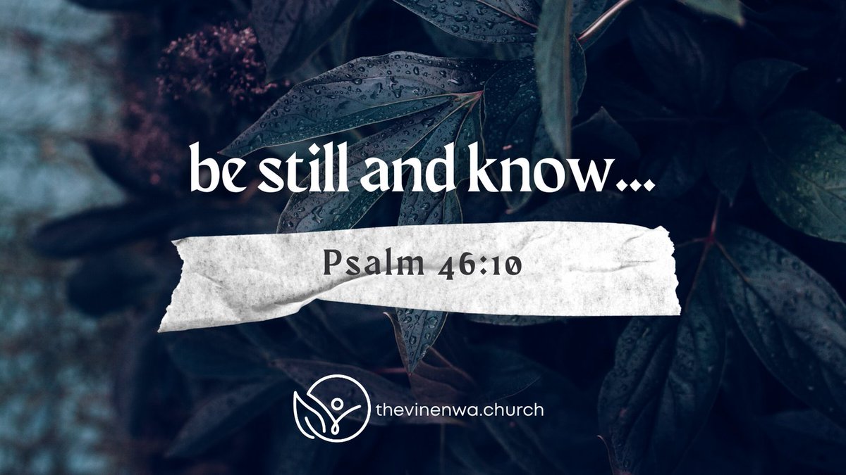 thevinenwa's tweet image. “Be still, and know that I am God; I will be exalted among the nations, I will be exalted in the earth.”
______________
Pause. Take a breath. Rest.

Find comfort in the fact that you're not God.

#communityminded
#gospelcentered
#spiritdriven
