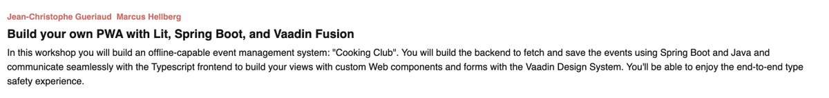 simplewebconf's tweet photo. Announcing our first workshop! 23rd June from 5PM don't miss "Build your own PWA with Lit, Spring Boot, and Vaadin Fusion" by @marcushellberg and @GueriaudJc from @vaadin ! 

Let's kick in with some #webcomponents goodness!

Register here, places limited! https://t.co/gcLB7HsRmi https://t.co/yXlMPR0tC5
